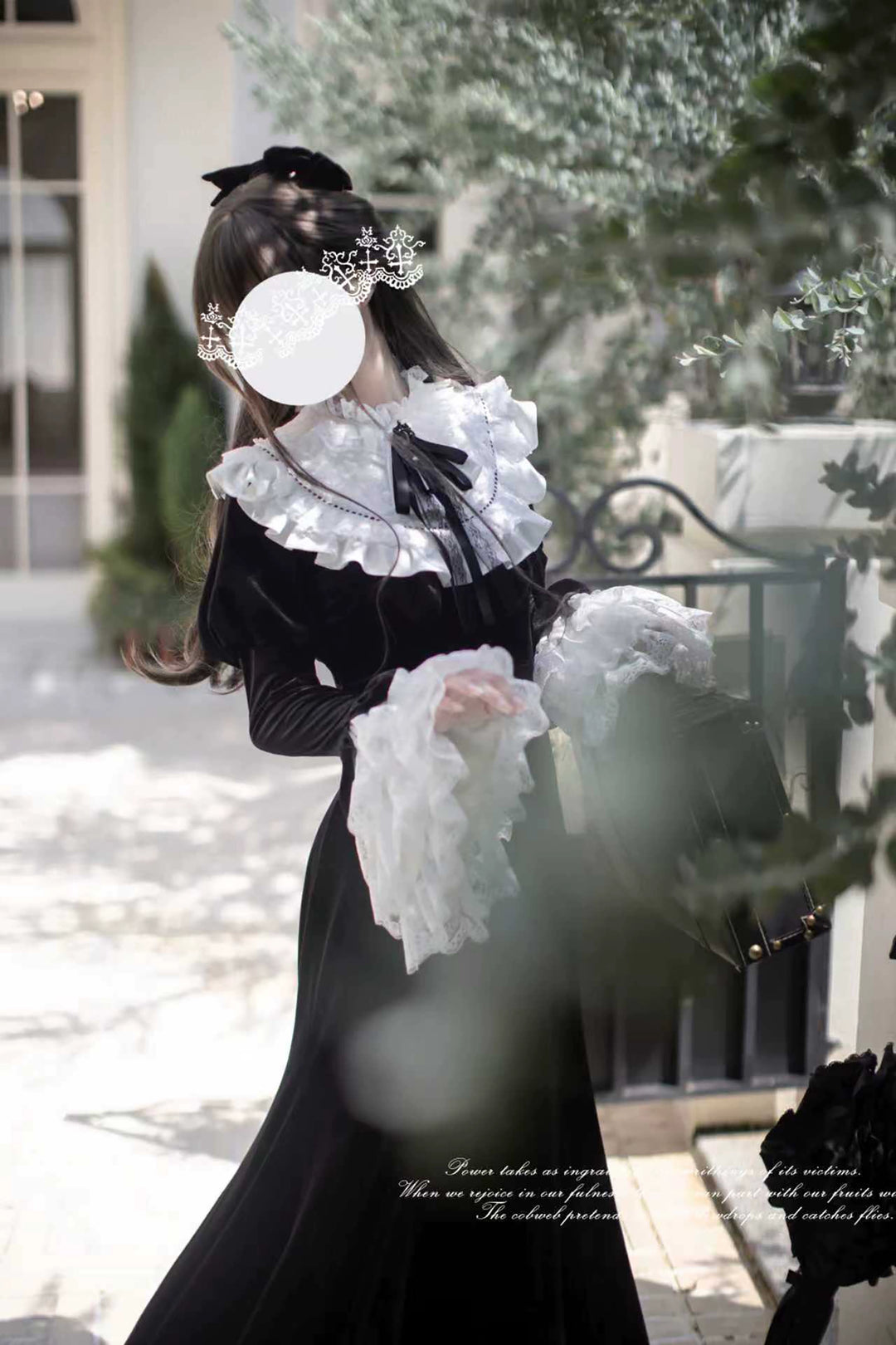 Gothic Mermaid Dress, Tiered Flared Cuffs 44122:797064