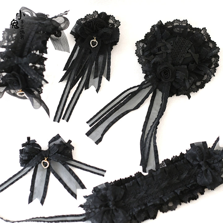 Lolita Hair Accessory Black Hand Sleeves Hair Clip Brooch 39112:613374