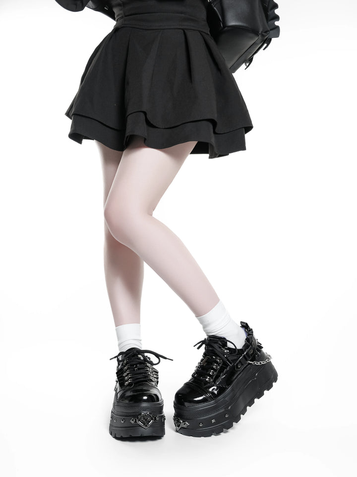 Punk Platform Shoes, Cross Accent & Detachable Heel Chains 45950:872303