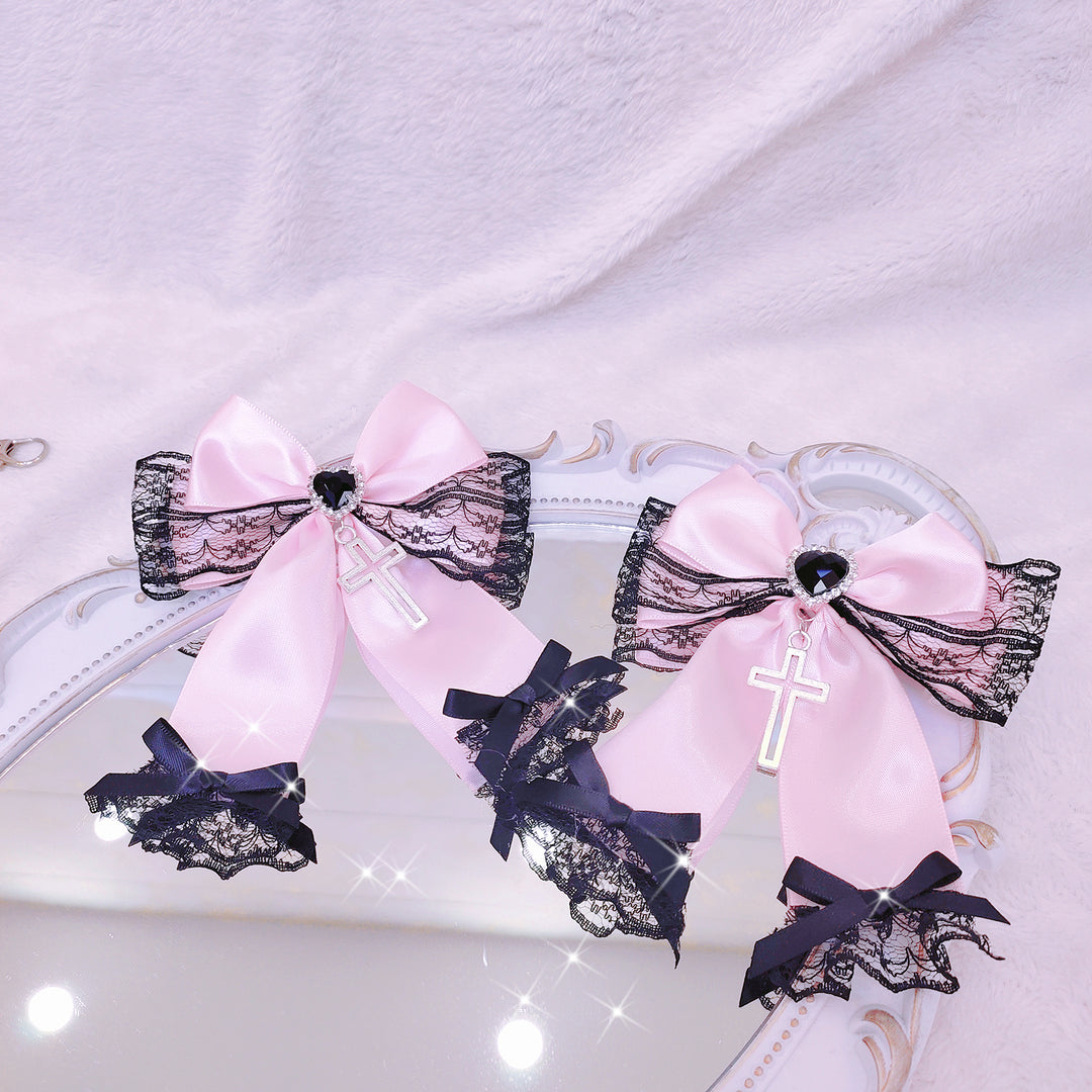 Jirai Kei Hair Pin Rhinestone Hair Clip Bow Lolita Headdress 34614:482232 34614:482232