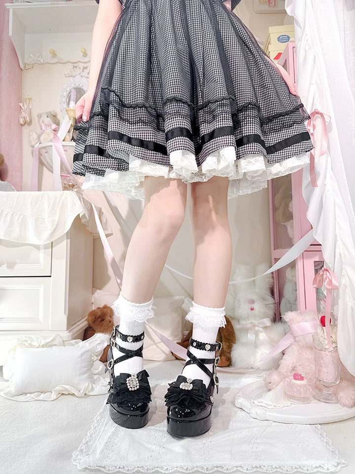 Jirai Kei Rhinestone Heeled Shoes, Heart Cutout Heel 45839:866656