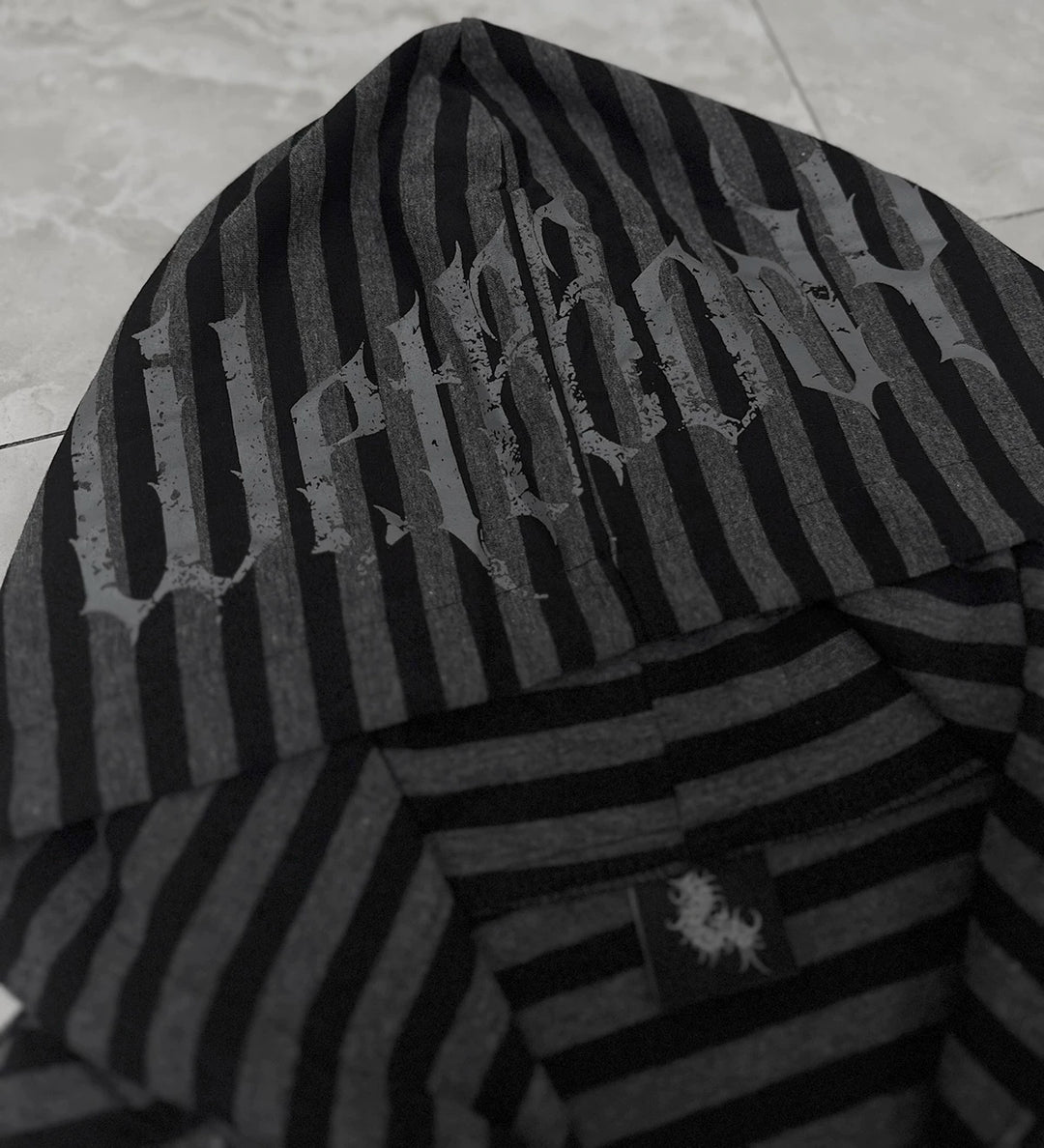 Gothic Striped Zip-Up Hoodie, Cotton for Summer 45270:844659