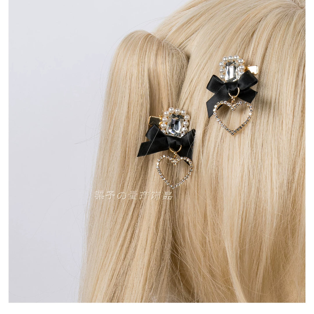 Jirai Kei Mini Hair Clips, Bow and Pompom Styles 44464:816499