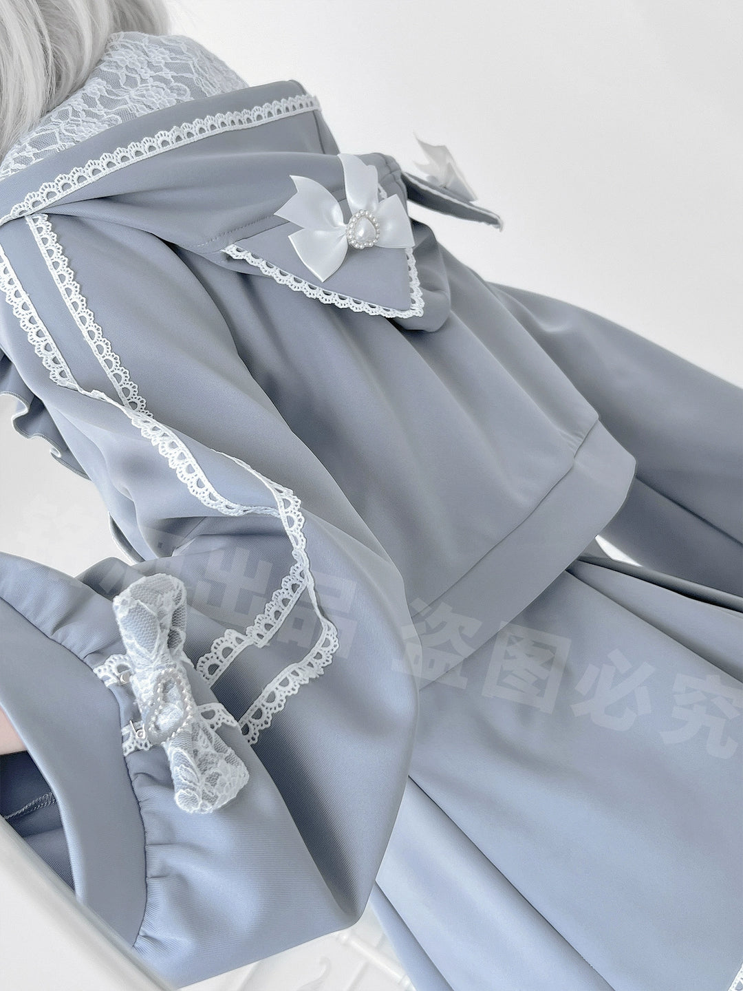 Cat Ear Jirai Kei Zip-Up Hoodie, Pleated Skirt 43809:786284