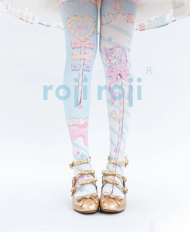 Lolita Knee Stockings Sacred Scepter Patterns Multicolor 22784:365346 22784:365346