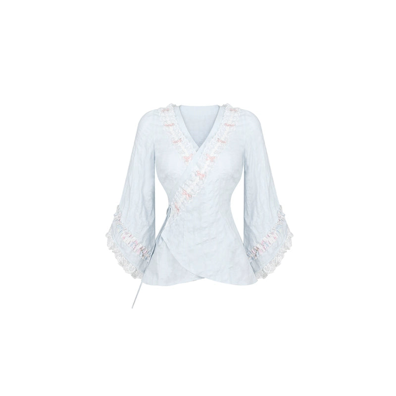Gyaru Kimono Blouse, Puffy Suspender Skirt (L M S XS) 43437:780165