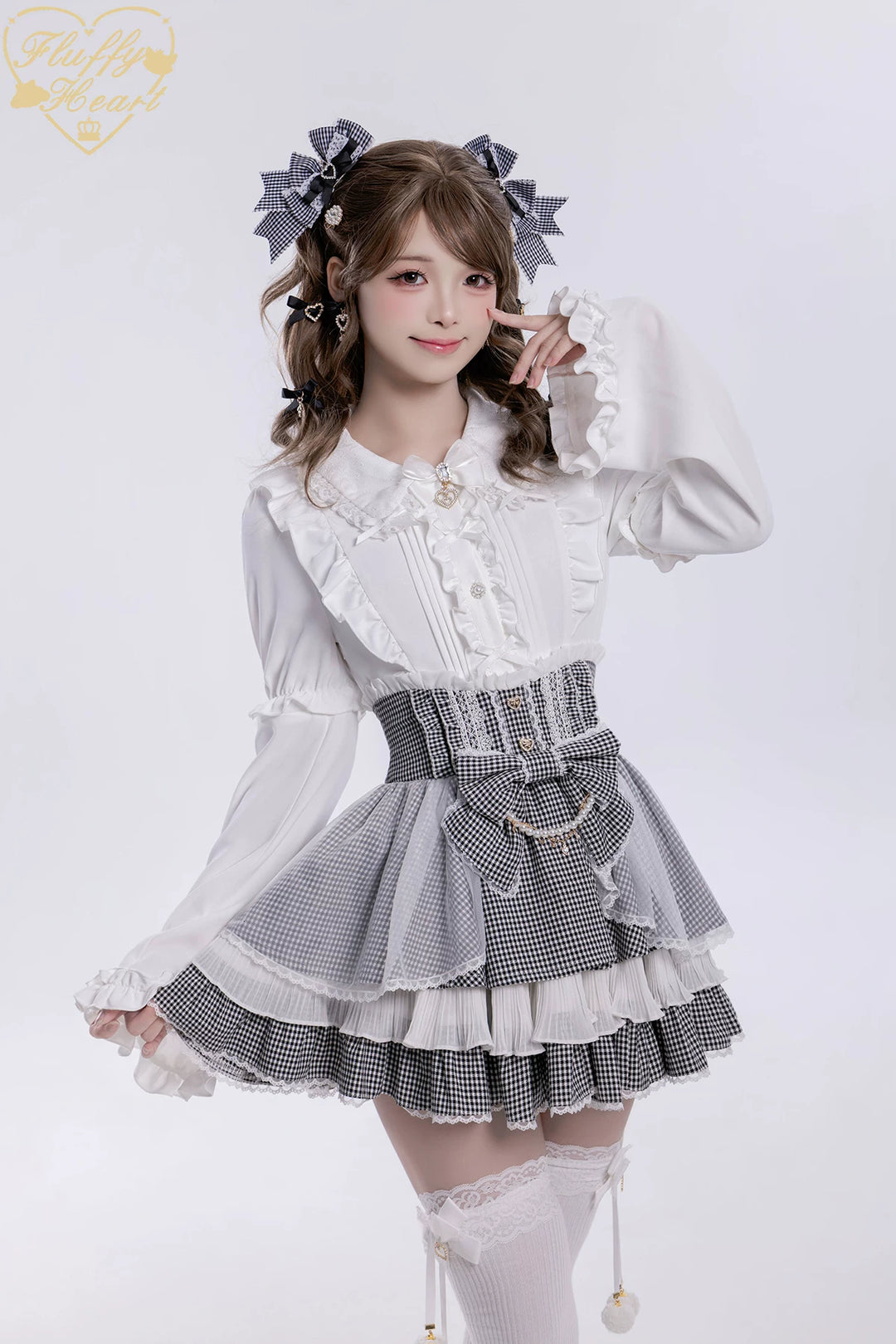 Jirai Kei Lace Collar Blouse, Detachable Sleeves (2XL L M S XL) 45226:842195