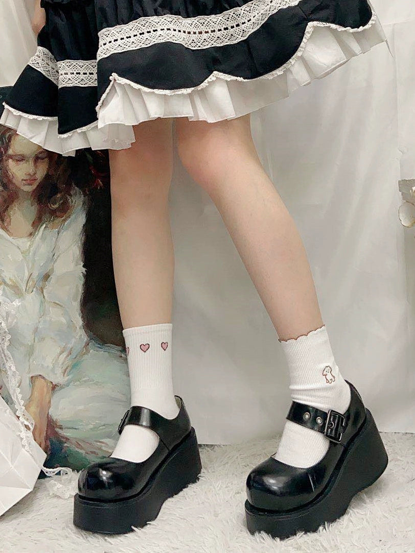 Harajuku Fashion Sponge Sole Thick Bottom Flats Shoes 21866:315052