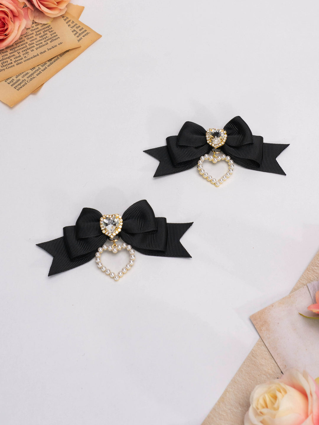 Jirai Kei Lolita Strawberry Princess Bow Hair Clips 21592:310964 21592:310964