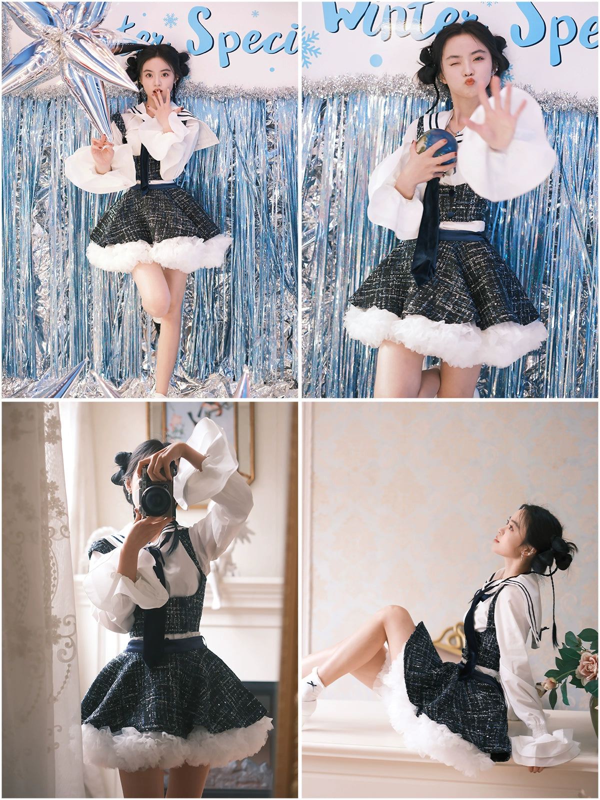 Lolita Dress Petticoat Puffy Black And White Pettipants 36386:542542