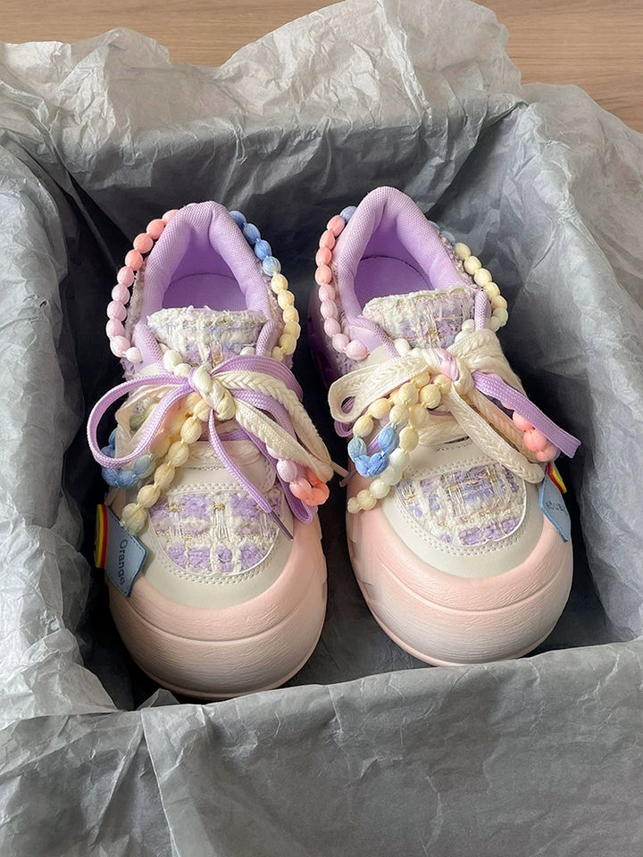 Kawaii Pink Blue Purple Shoes Pastel Platform Sneakers 31750:372452 31750:372452