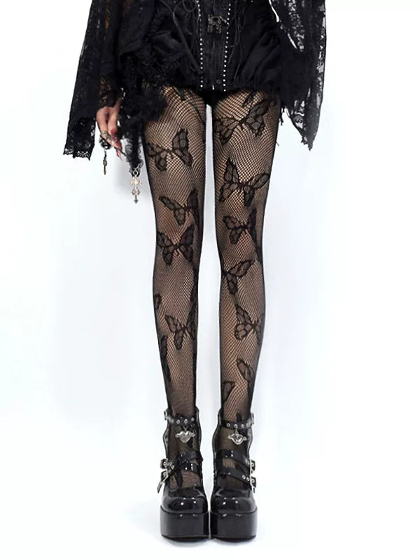 Subculture Fishnet Pantyhose, Butterfly Pattern 45701:860182