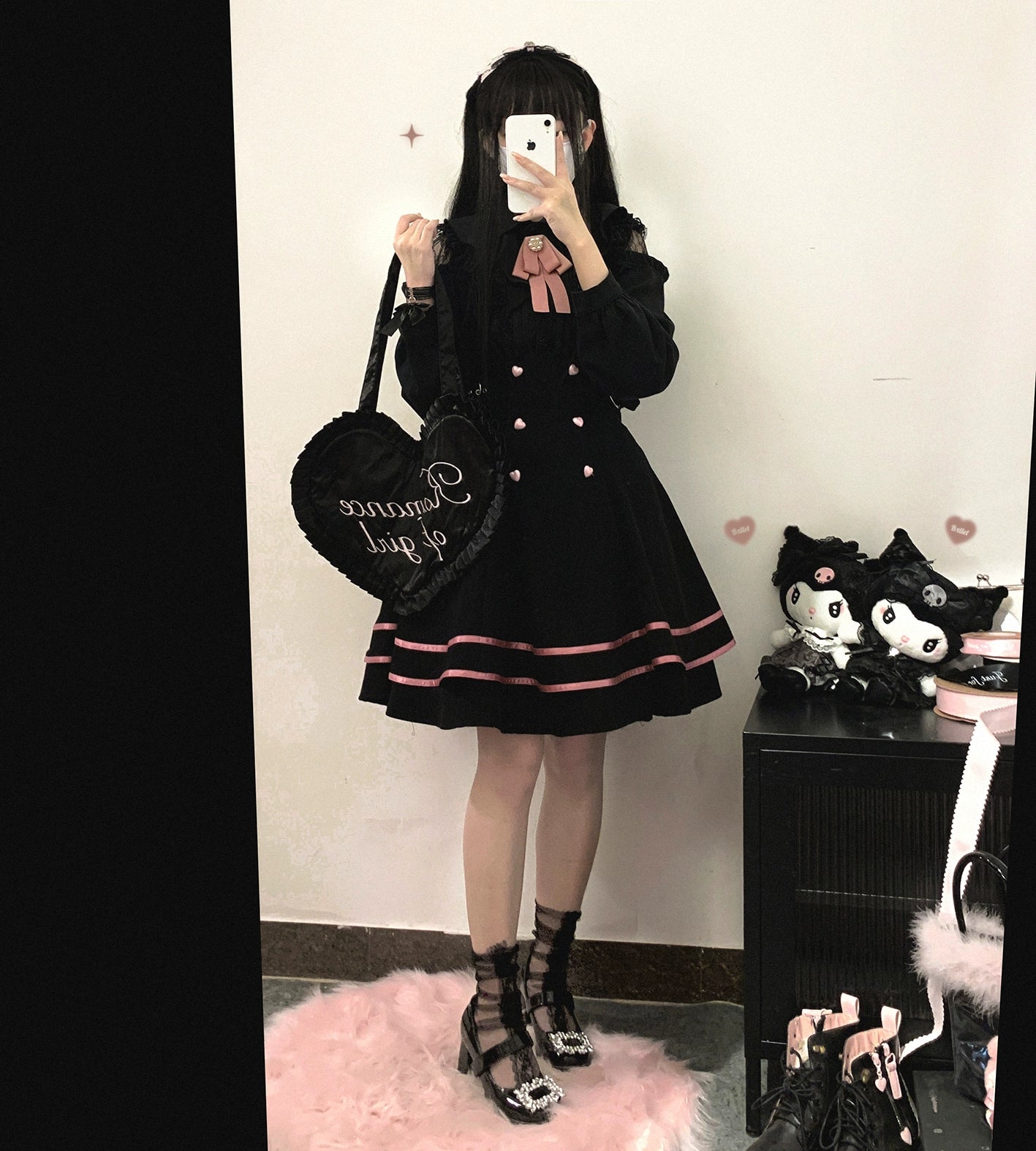 Jirai Kei Skirt Sweet Solid Color Strap Skirt 29540:487164