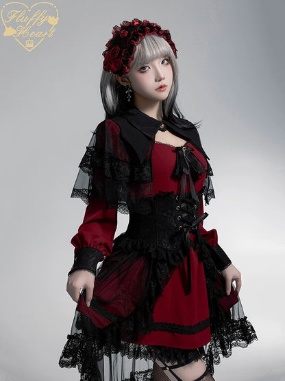 Jirai Kei Dress Decorative Waist Cincher Overskirt 36968:545222