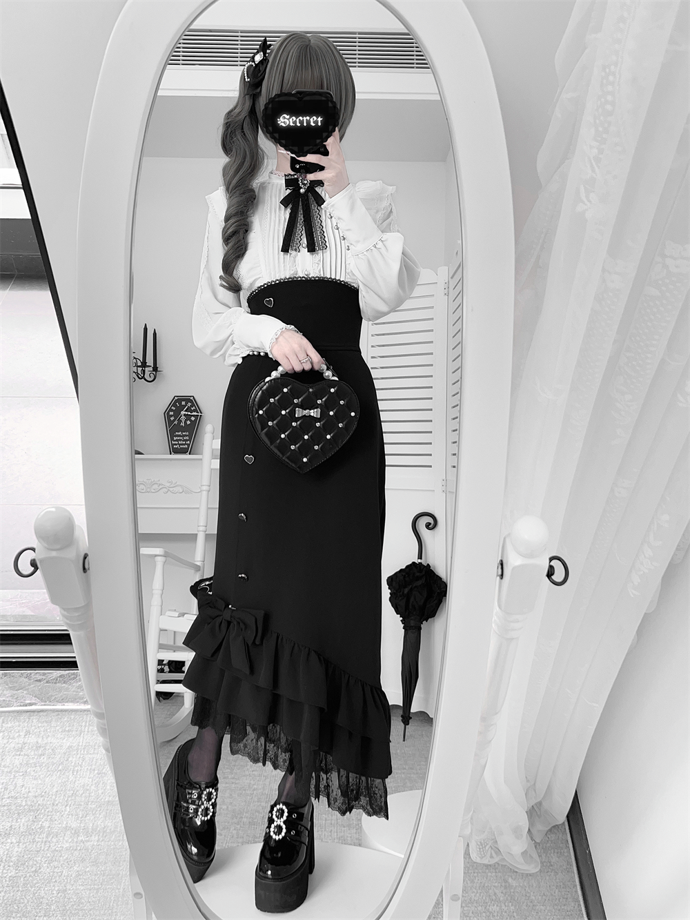 Jirai Kei Ankle-length Mermaid Skirt, Workwear (2XL L M S XL) 43985:791725