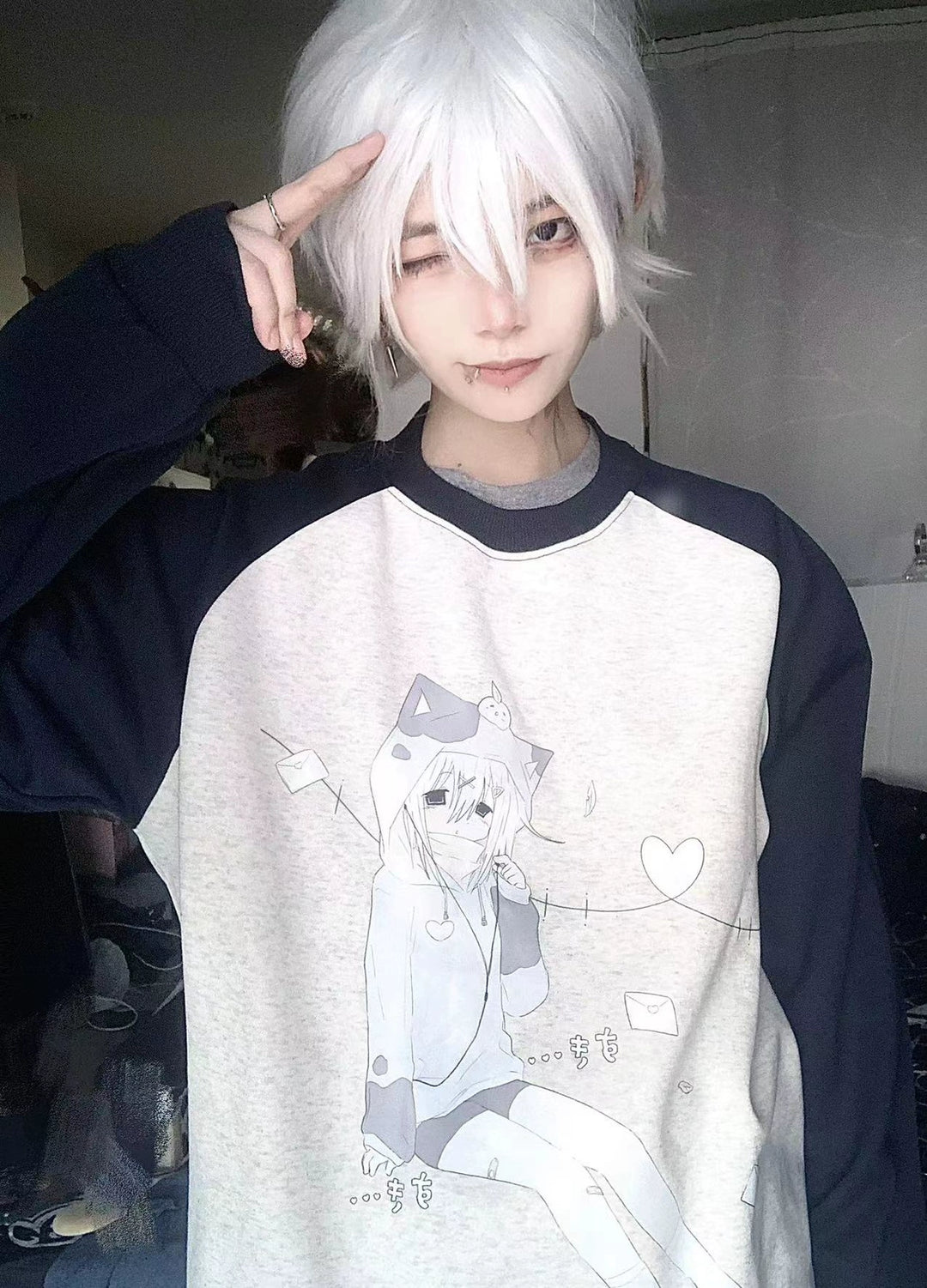 Kawaii Fashion Dark Blue Hoodie Unisex 29234:343066 29234:343066