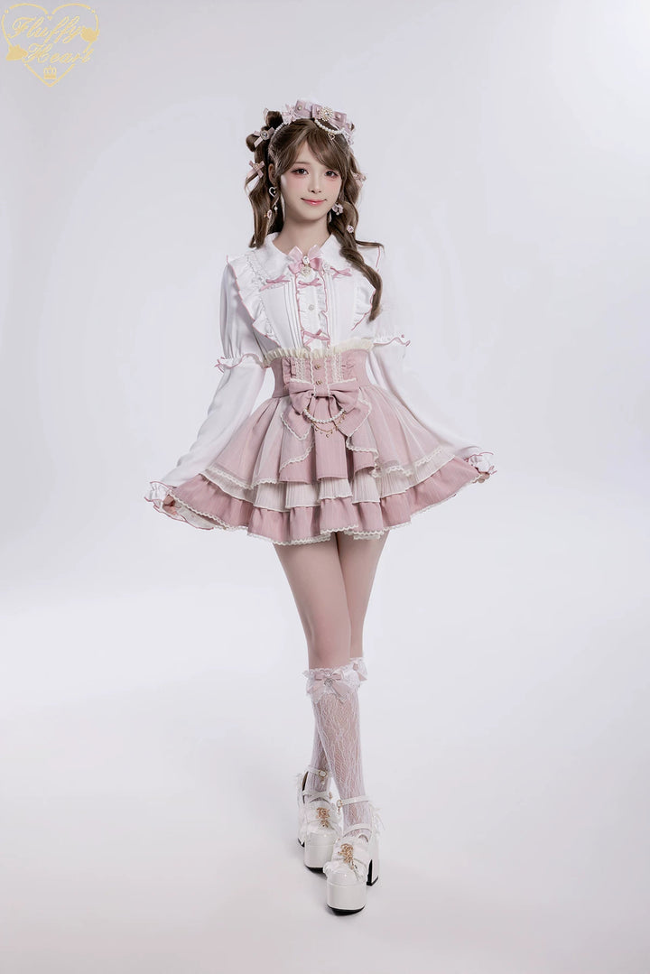 Jirai Kei Lace Collar Blouse, Detachable Sleeves 45226:842196