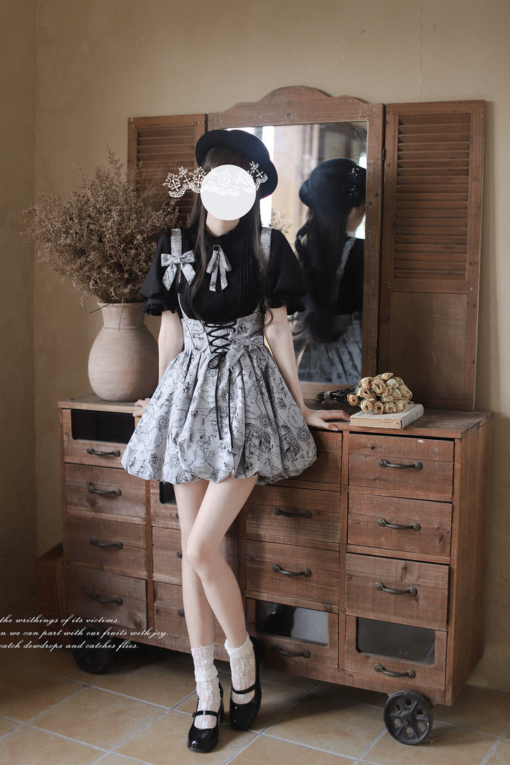 Classic Lolita Bust-supporting Bud Skirt & Solid Shirt & Bow 42921:757823