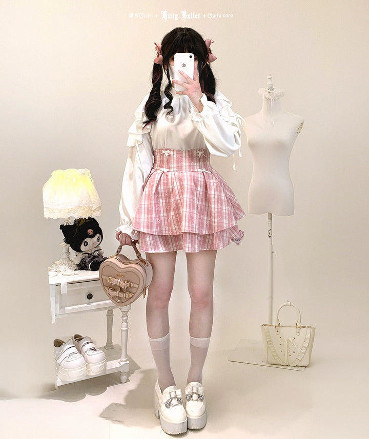 Seiso Kei Solid Open-shoulder Blouse, Loose Fit 44001:792142