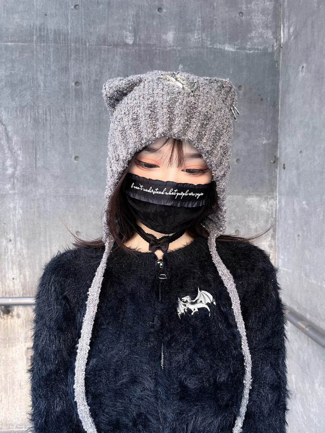 Y2K Winter Hat Japanese Style Knitted Cat Ear Hat 39486:635010