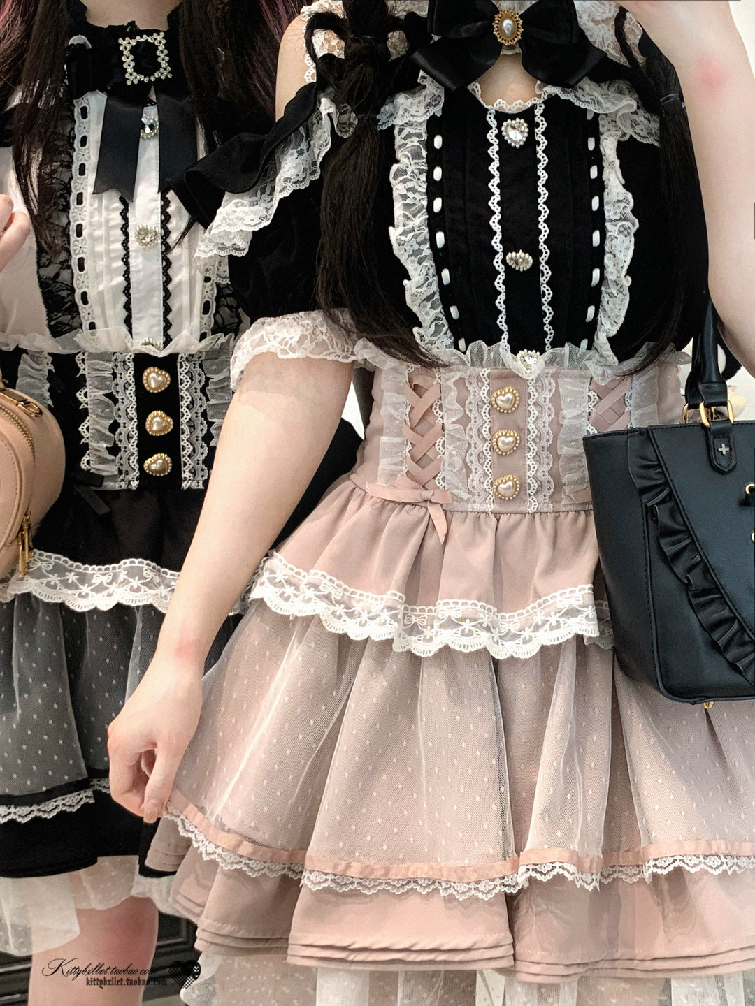 High-waist Rousangata Skirt, Sheer Dot Veil Hem 43693:783057