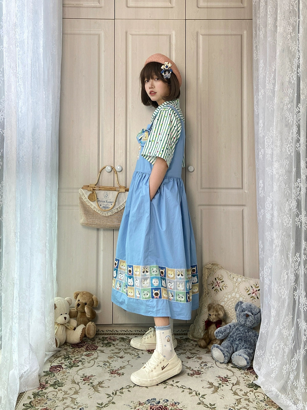 Kawaii Blue Purple Dress Summer Maxi Dress 22666:345092 22666:345092