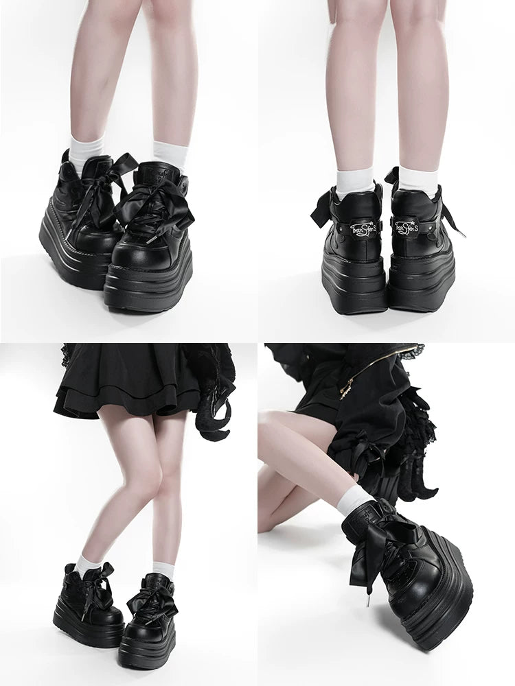 Jirai Kei High-Top Platform Shoes, Detachable Wing Decor 44333:806761