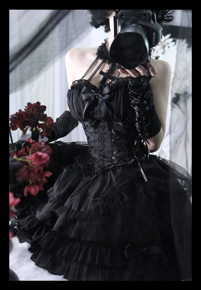 Gothic Lolita Dress Cross-Hime Halterneck Lolita Jumper Dress 35062:478639