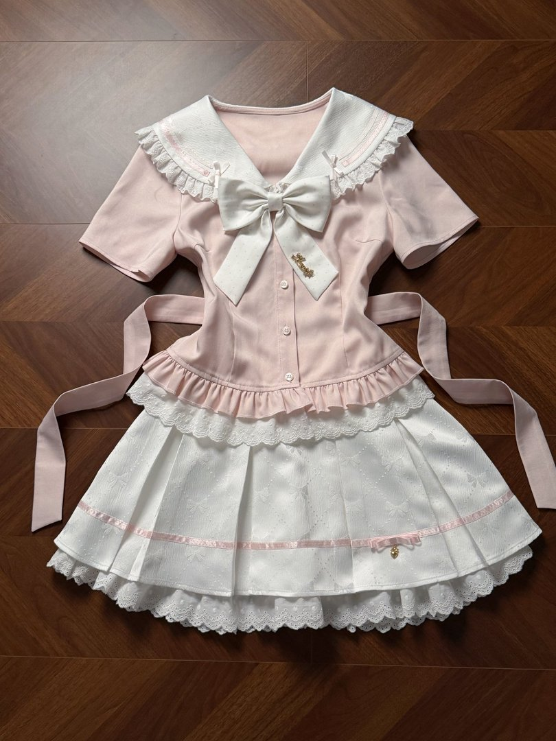 Ryousangata Sailor Collar Blouse, Pleated Skirt (L M S) 45342:848109