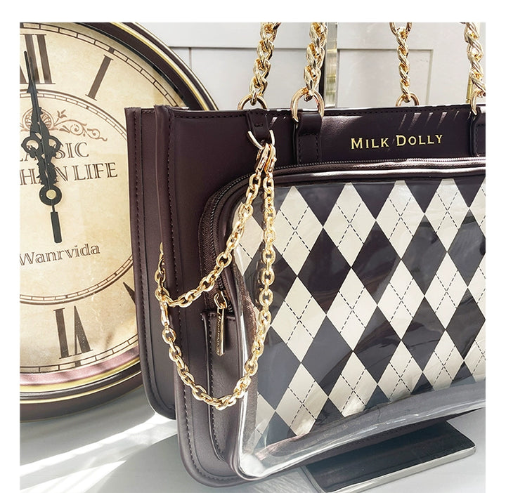 Large Capacity Ita Bag, Checkered Background 43233:779428