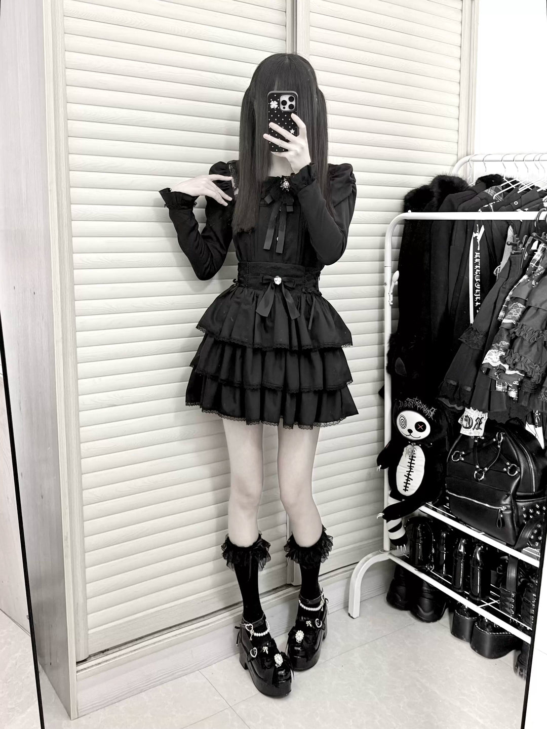 Jirai Kei Peter Pan Collar Blouse & Skirt Set 45007:834504