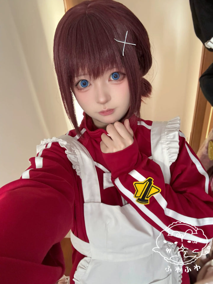 Red Jersey Outfit, Sporty Jacket & Elastic Waist Pants 44860:827129