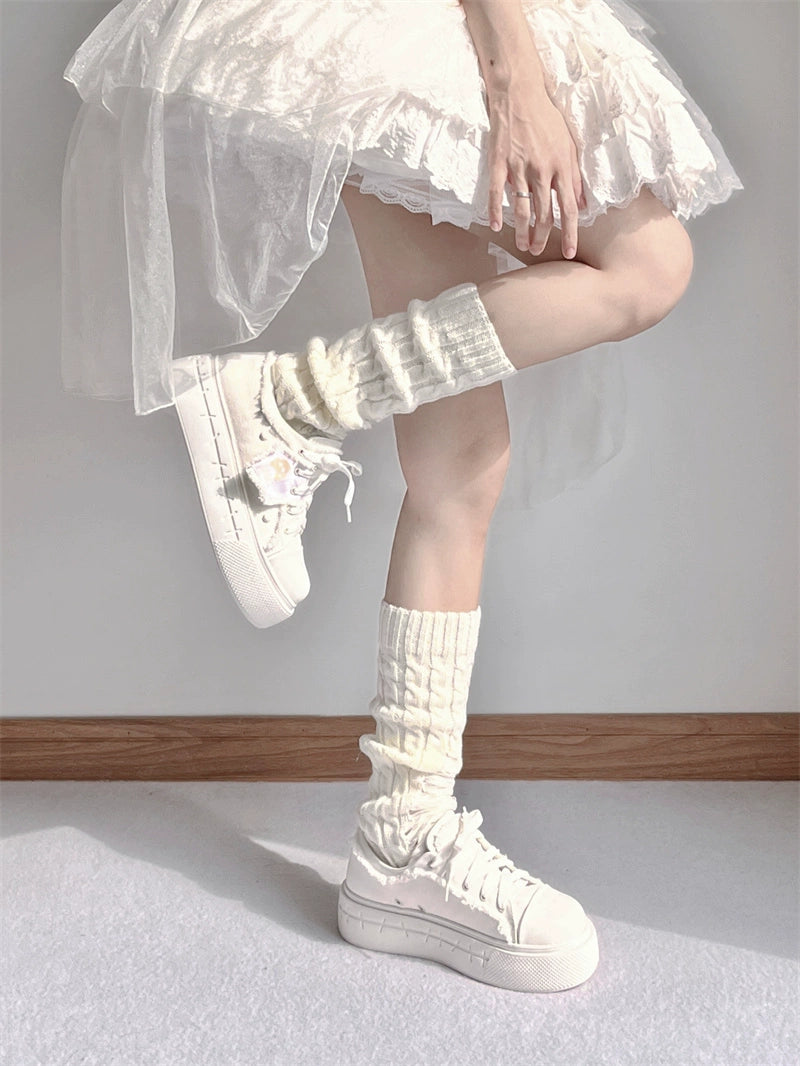 Y2K Subculture Girl Platform Canvas Black White Shoes 28960:343960