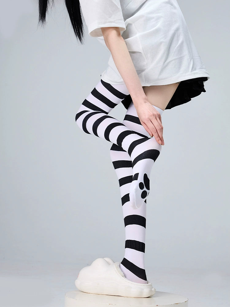 Jirai Kei Stockings Thigh-High Socks Striped Knee Socks 36540:541312