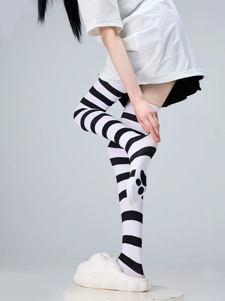 Jirai Kei Stockings Thigh-High Socks Striped Knee Socks 36540:541312 36540:541312