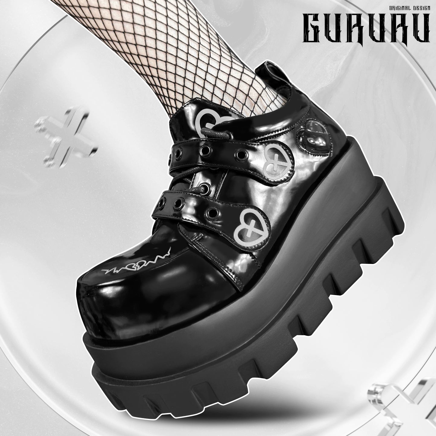 Jirai Kei Punk Fashion Cross Platform Shoes 4Colors (34 35 36 37 38 39 40 / Black) 28958:344186