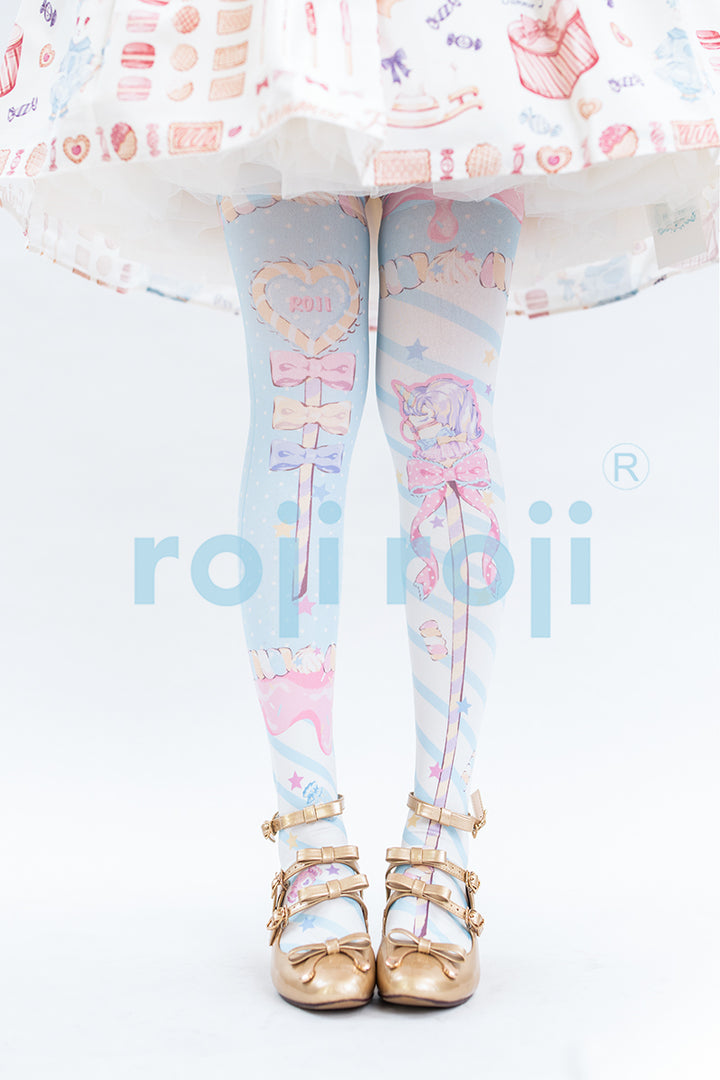 Lolita Knee Stockings Sacred Scepter Patterns Multicolor 22784:365338 22784:365338