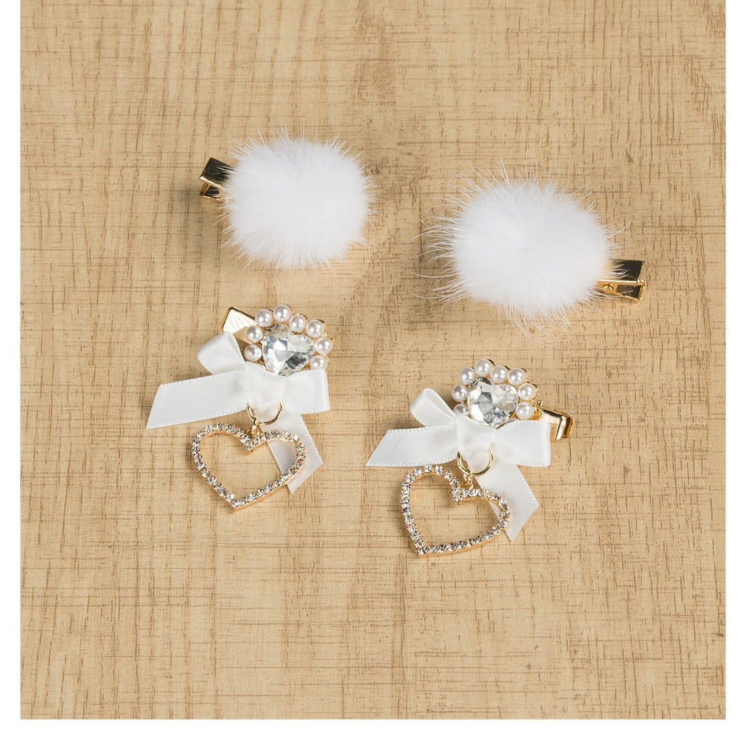 Jirai Kei Mini Hair Clips, Bow and Pompom Styles 44464:816492