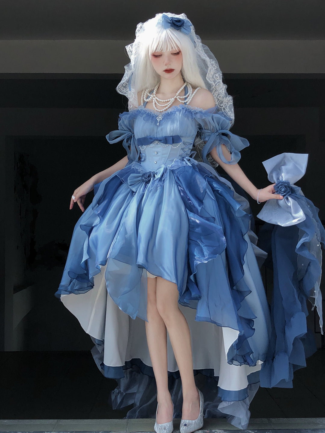 Gothic Fairy Prom Dress Elegant Lolita Gradient Corset Gown 42193:731526