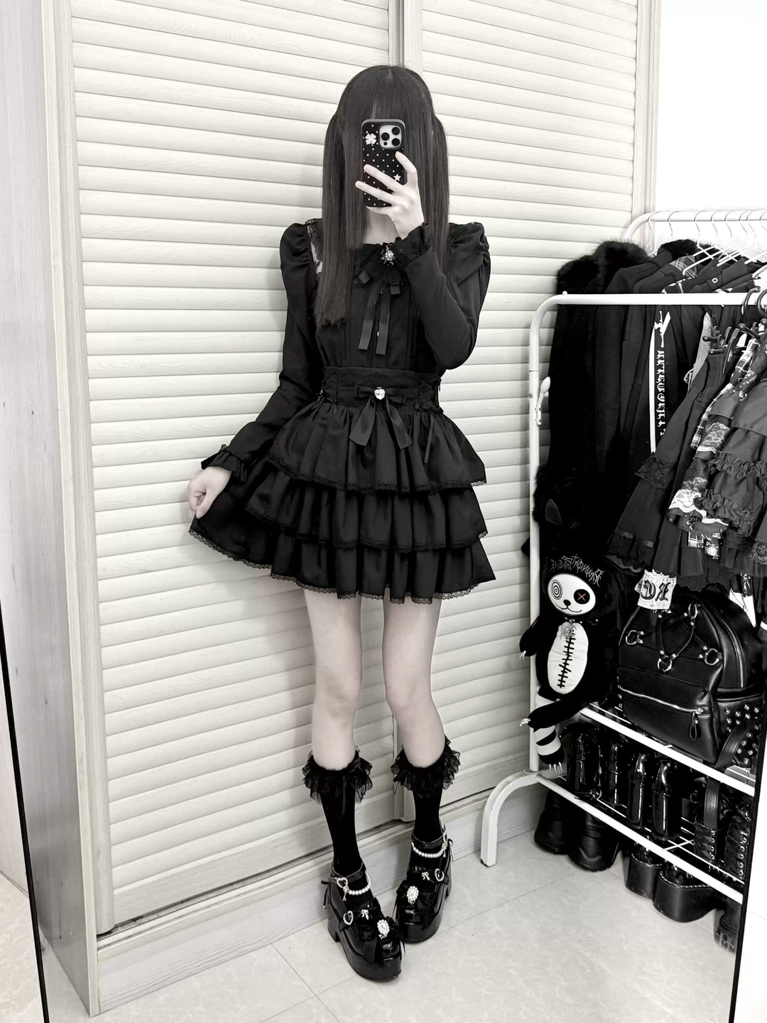 Jirai Kei Peter Pan Collar Blouse & Skirt Set 45007:834494