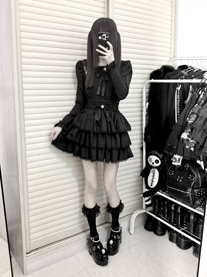 Jirai Kei Peter Pan Collar Blouse & Skirt Set 45007:834494