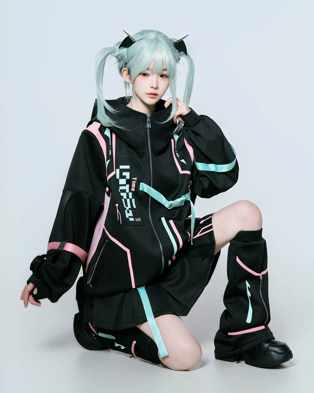 Cyberpunk Fashion, Unisex Jacket and Skort Set 44425:810172