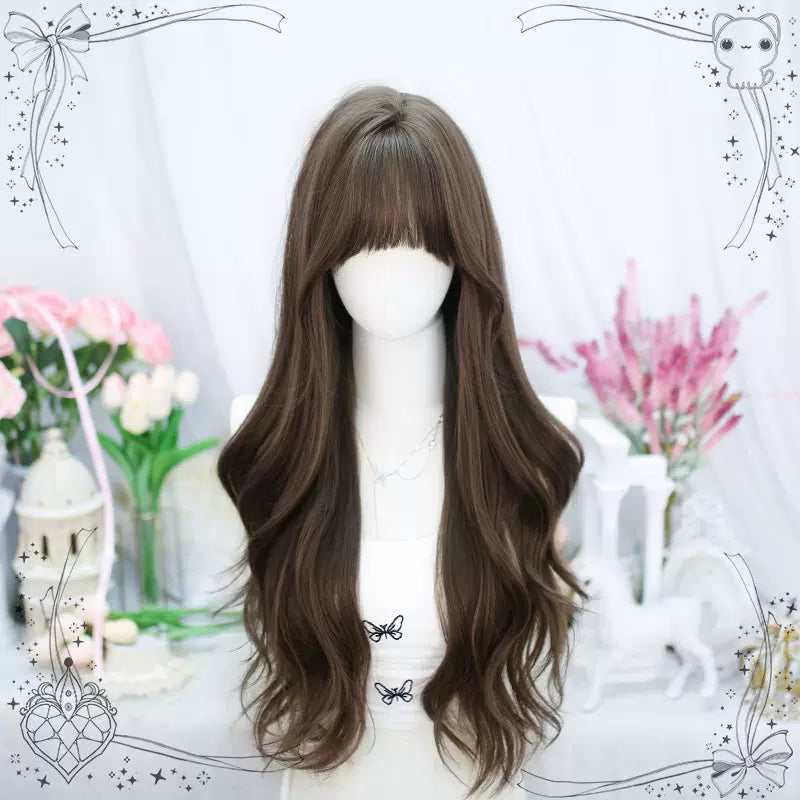 Lolita Wig Brown Big Wave Long Curly Wig 35602:594336