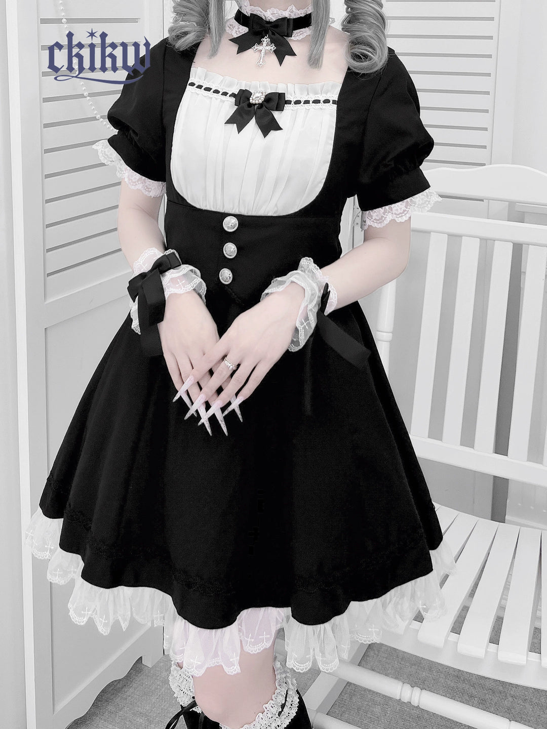 Maid Style Jirai Kei Dress Outfit, Macthing Accessories 43681:782688