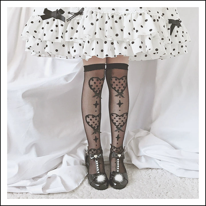 Lolita Socks Over-the-Knee Socks Sweet Heart Mid-Calf Socks 36822:611632