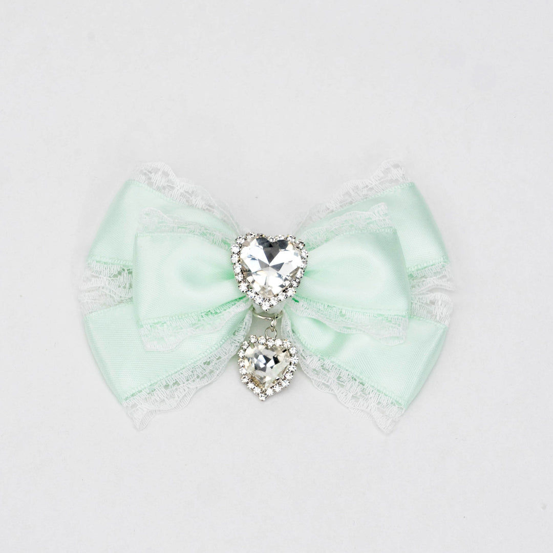 13-Color Jirai Kei Subculture Lace Rhinestone Bow Hair Clip 21590:310882 21590:310882