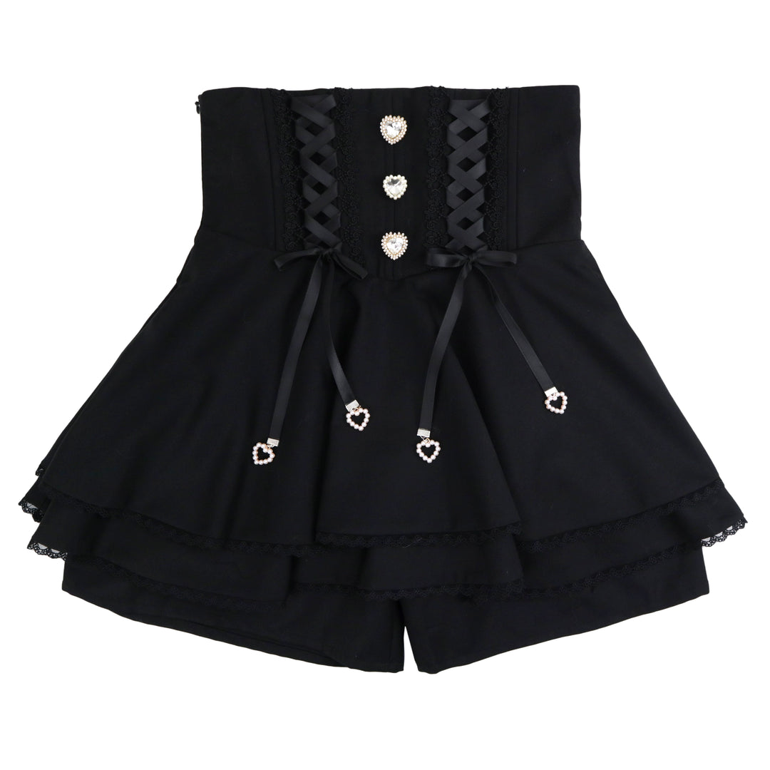 High-Waist Jirai Kei Skirt, Safety Shorts (Black / 2XL L M S XL) 43783:785825