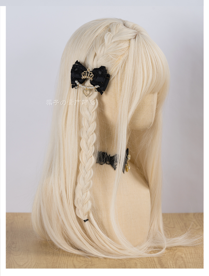 Ryousangata Hair Clip, Bow with Crown & Pearl 44743:823163