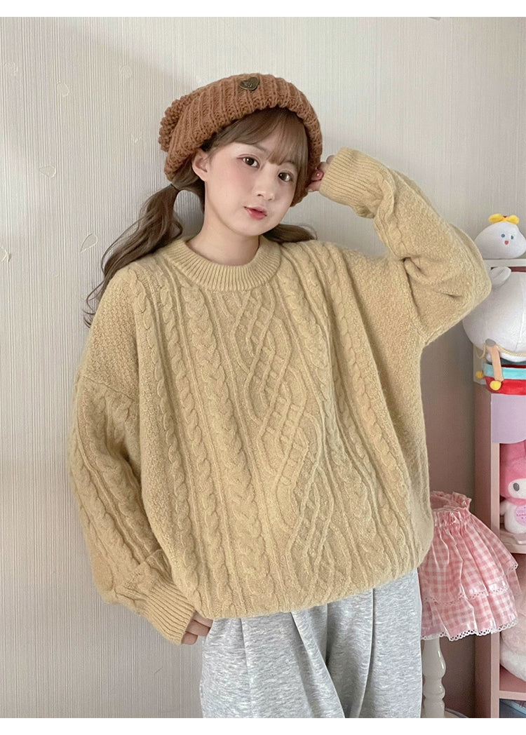 Warm Knitted Hat Thick Woolen Cap Winter Cold Hat 39338:620320