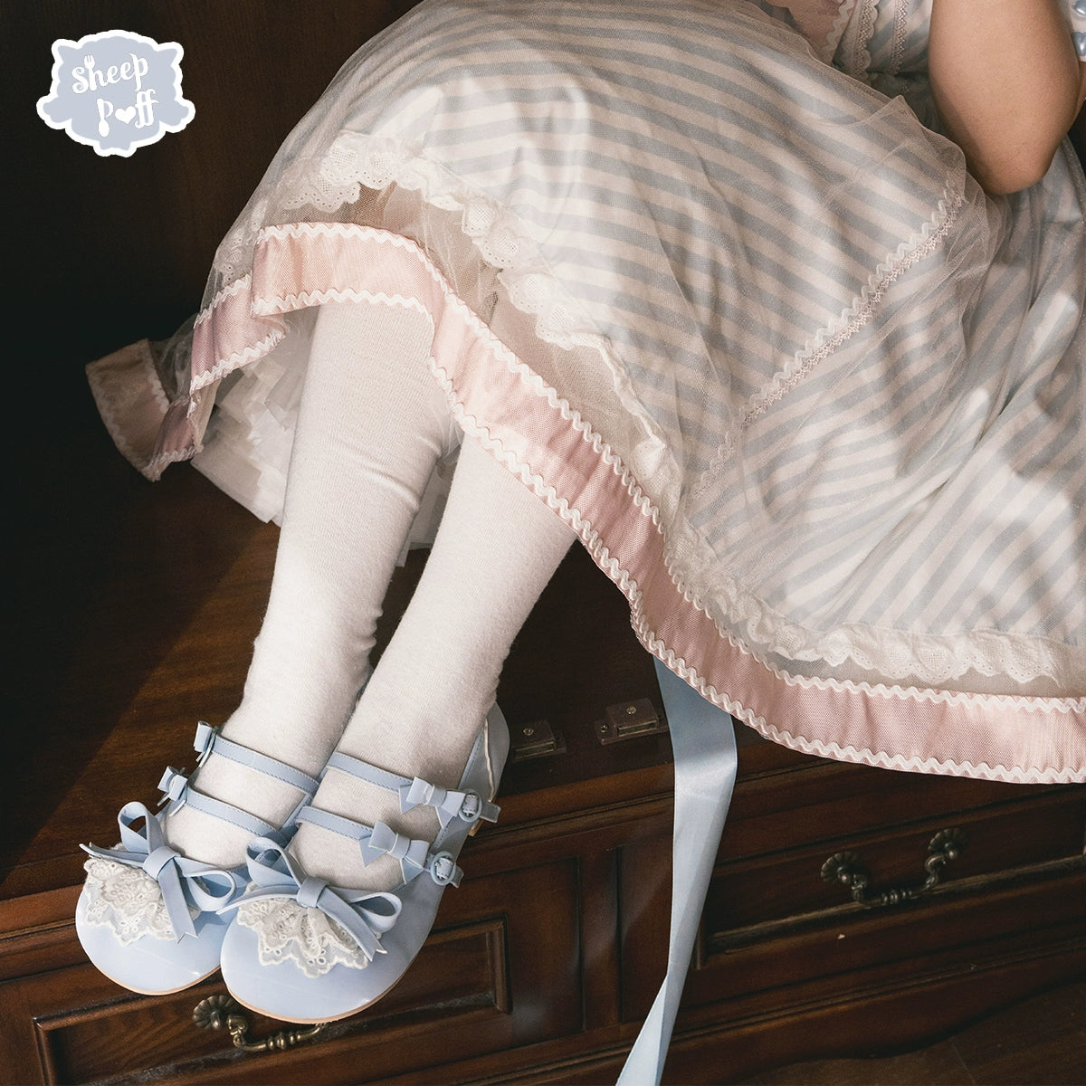 Lolita Shoes Kawaii Low Heel Shoes Lace Round-Toe Shoes 37112:557380